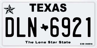 TX license plate DLN6921