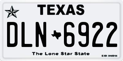 TX license plate DLN6922