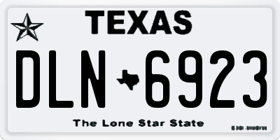 TX license plate DLN6923