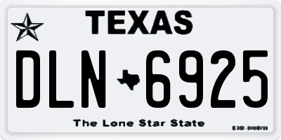 TX license plate DLN6925