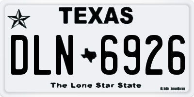 TX license plate DLN6926