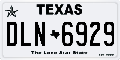 TX license plate DLN6929