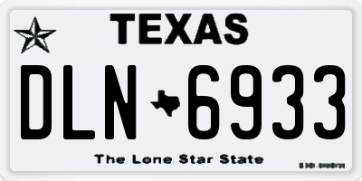 TX license plate DLN6933