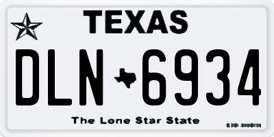 TX license plate DLN6934