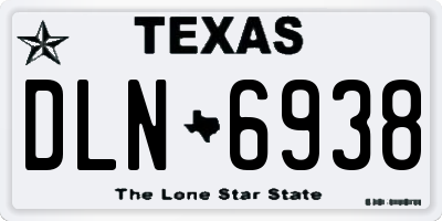 TX license plate DLN6938
