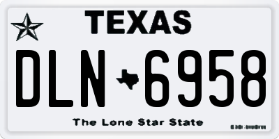 TX license plate DLN6958