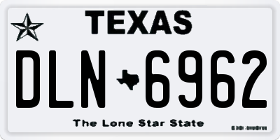 TX license plate DLN6962
