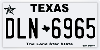 TX license plate DLN6965