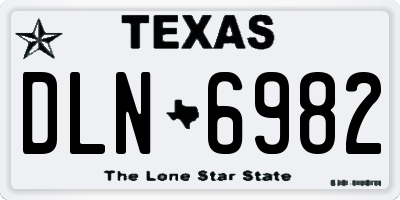 TX license plate DLN6982