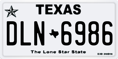TX license plate DLN6986