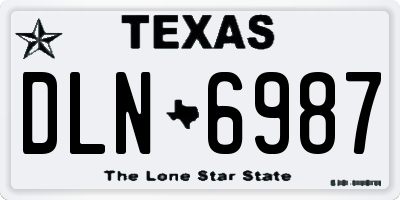 TX license plate DLN6987