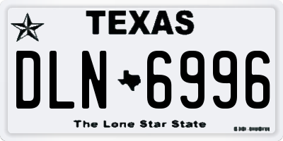 TX license plate DLN6996