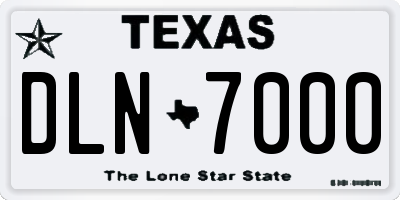 TX license plate DLN7000