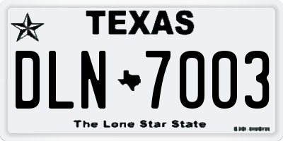 TX license plate DLN7003