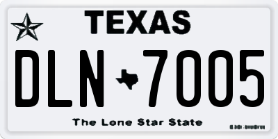 TX license plate DLN7005