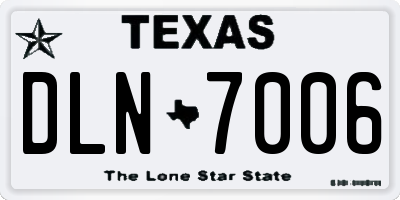 TX license plate DLN7006