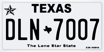 TX license plate DLN7007