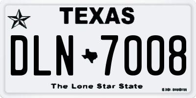 TX license plate DLN7008