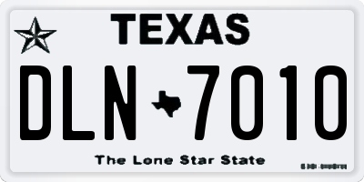 TX license plate DLN7010