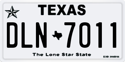 TX license plate DLN7011