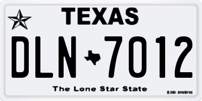 TX license plate DLN7012