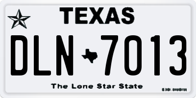 TX license plate DLN7013