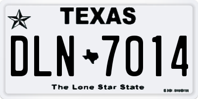 TX license plate DLN7014