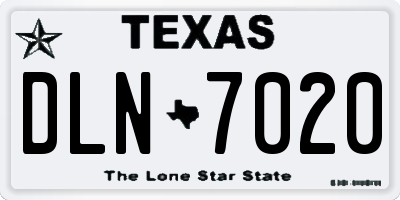 TX license plate DLN7020