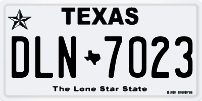 TX license plate DLN7023