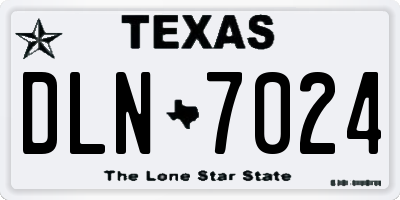TX license plate DLN7024
