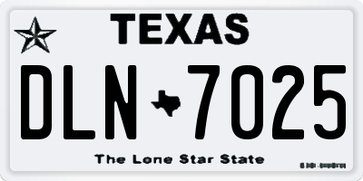TX license plate DLN7025