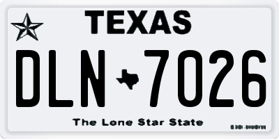 TX license plate DLN7026