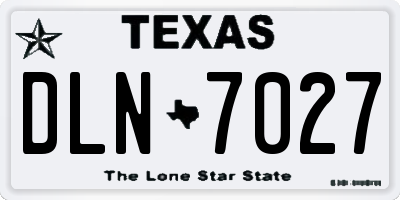 TX license plate DLN7027