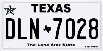 TX license plate DLN7028