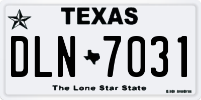 TX license plate DLN7031
