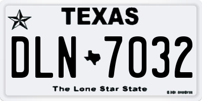TX license plate DLN7032