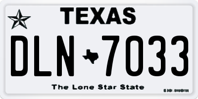 TX license plate DLN7033
