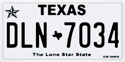 TX license plate DLN7034