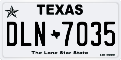 TX license plate DLN7035