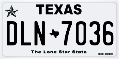 TX license plate DLN7036