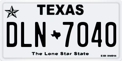 TX license plate DLN7040