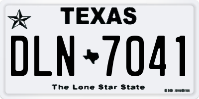 TX license plate DLN7041