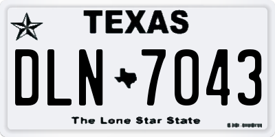 TX license plate DLN7043