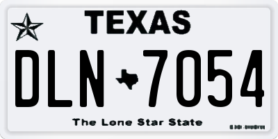 TX license plate DLN7054