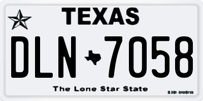 TX license plate DLN7058