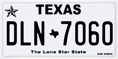 TX license plate DLN7060