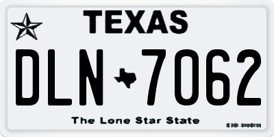 TX license plate DLN7062