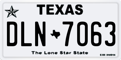 TX license plate DLN7063