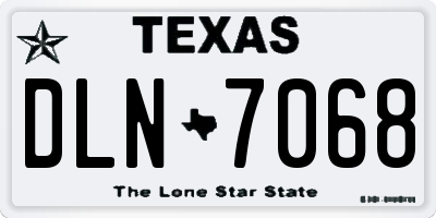 TX license plate DLN7068