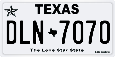 TX license plate DLN7070